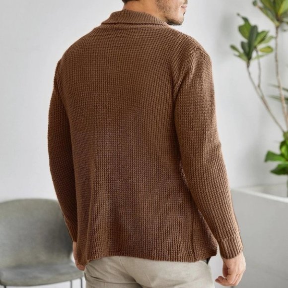 Brown Mens Cardigan - Picture 2 of 4